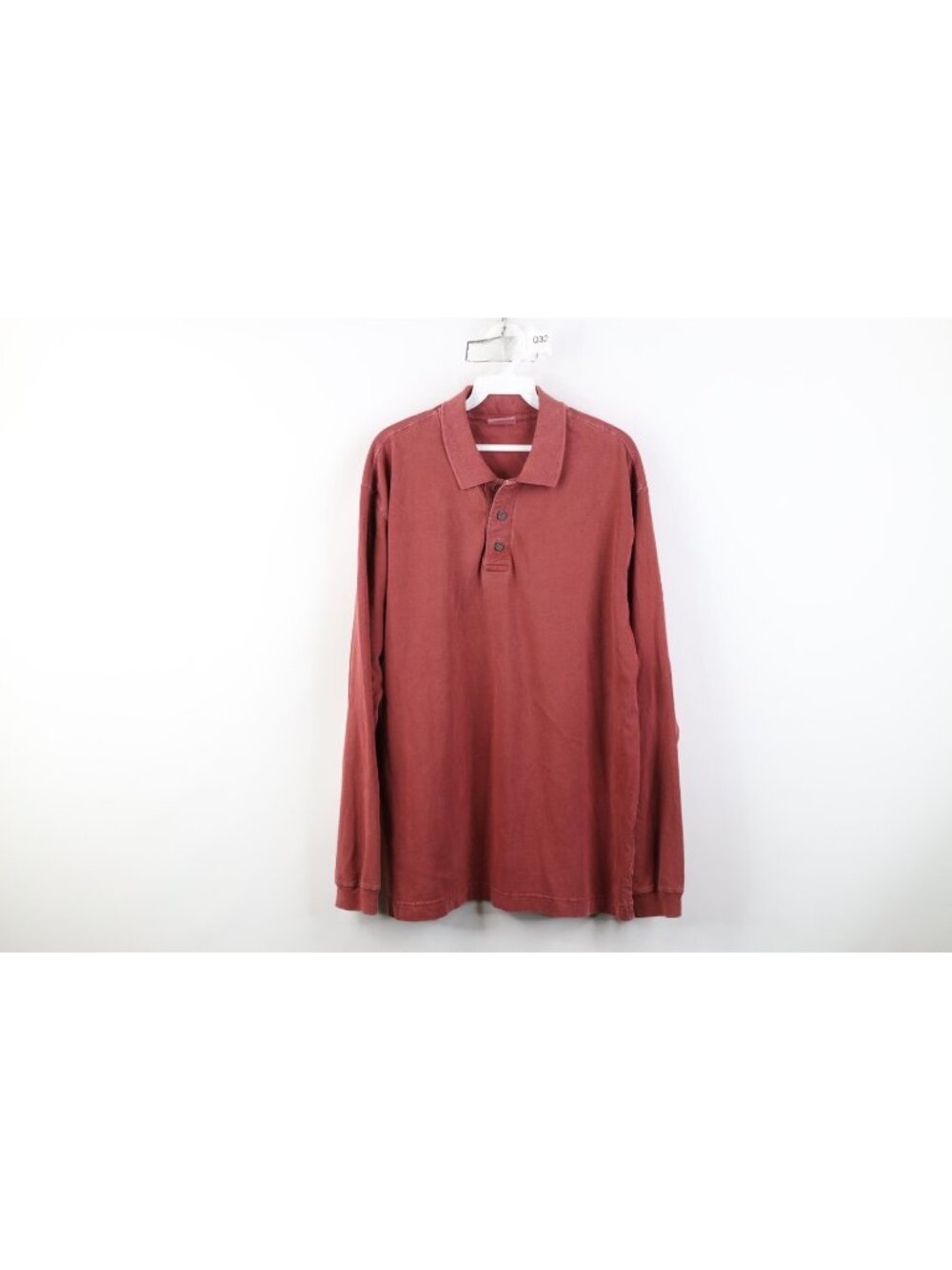 Vtg 90s Woolrich Mens Medium Faded Stonewash Heavy Long Sleeve Rugby Polo Red